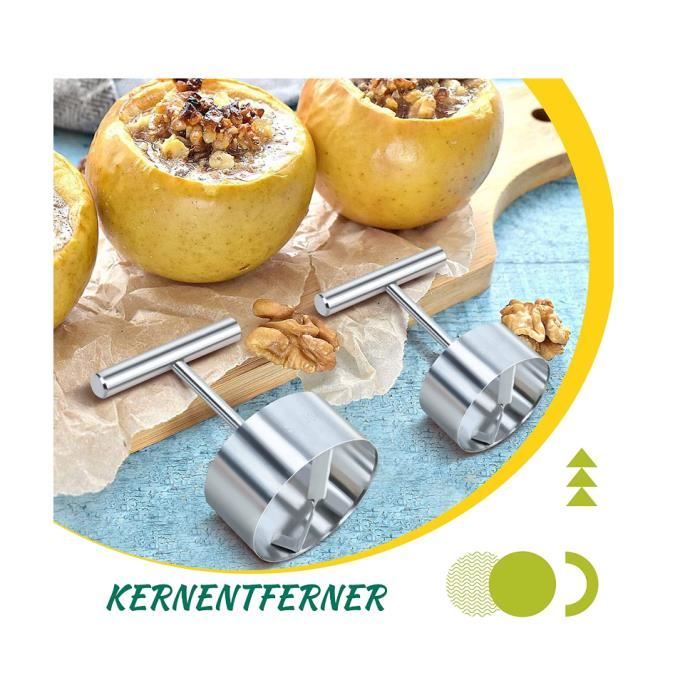 Vide-Pomme En Acier Inoxydable Rouge - Dénoyauteur Pomme Et Poire Avec Poignée Ergonomique