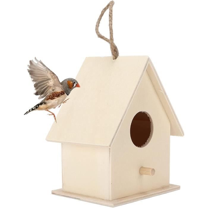Haofy Bird House, maison d'oiseau en bois bricolage perroquets faits à la  main nichoir à oiseaux jardin extérieur nichoirs décoratifs à l'extérieur  des kits de construction pour les enfants 