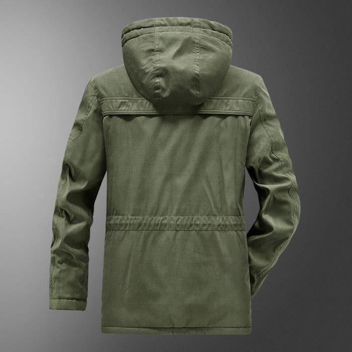 BIYLACLESEN Manteau D'hiver Pour Homme Doublé Polaire Chaud