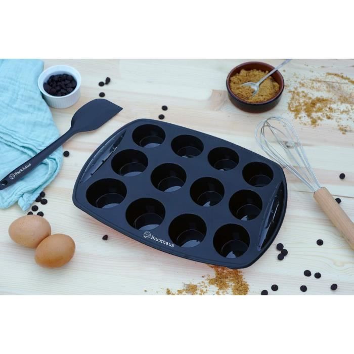Moule à Mini Muffins Antiadhésif en Silicone Platine (X2), Moule à Cupcake  de 12 cavités, Set à Pâtisserie Anti-Adhérent pour [703] - Cdiscount Maison