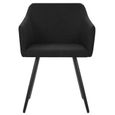 🐭🐭Ergonomique-Lot de 4 chaises de salle à manger - Style contemporain Scandinave chaise Cuisine 4 pcs Noir Tissu9218-3