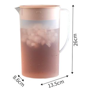 Pichet En Plastique Avec Couvercle - 4000 Ml (4L), Jaune, étanche, Pour Jus, Eau, Thé Glacé - 11