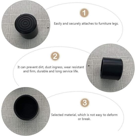Lot de 8 embouts enveloppant plastique STANDERS noir 10mm