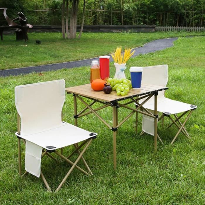 Ensemble de chaises de table pliante de camping Table de pique-nique pliable  pour barbecue - Cdiscount Sport
