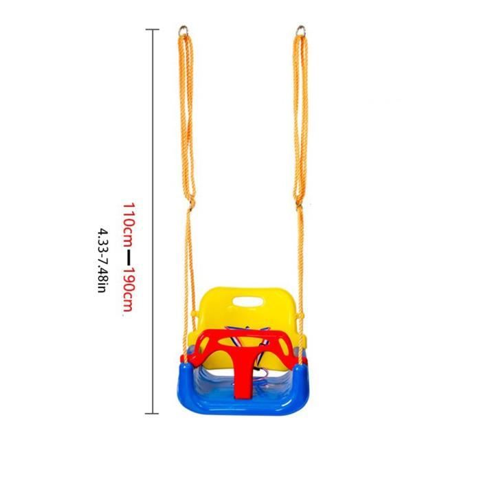 Montafox Balançoire pour Enfants bébés 3 en 1 réglable évolutive Balançoire pour Enfants avec Dossier Ceinture de sécurité, Couleur:Bleu