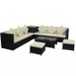 pièces canapé synthétique de 26 de Jeu Noir Rotin jardin YIgvb7f6y