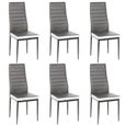 Lot de 6 chaises de cuisine Romane sièges de salle à manger grises et blanches - Hauteur 45 cm-0