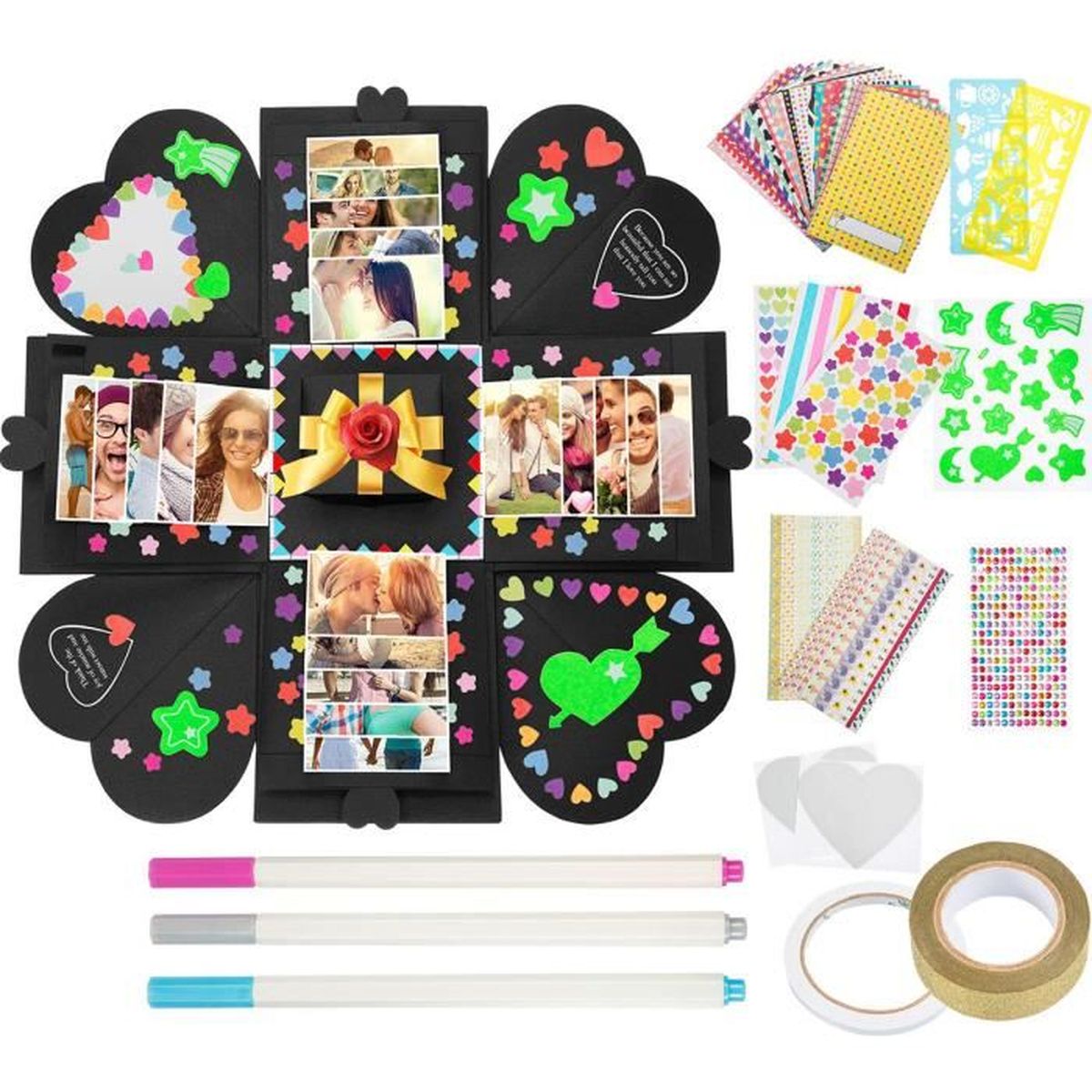 Diy Surprise Amour Explosion Boite Cadeau Explosion Pour Anniversaire Scrapbook Diy Photo Album Cadeau D Anniversaire Achat Vente Porte Photo Cdiscount