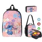 KENLUMO Sac à Dos Stitch pour Enfants - Set de 3 pièces (Sac à Dos, Sac à Lunch Isotherme & Trousse)-Sac à Dos Scolaire