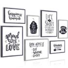 Novart Tableau Décoration Murale Thème Cuisine N000371b 7 Cadres 30x40 et 20x30 cm Prêt à Acrocher Impression Toile