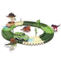 Circuit Voiture Enfant Dinosaure Jouet - Jeux Dinosaures Interactif Voitures à Rails Cadeau Jouet Enfant 3 4 5 6 Ans Garçon