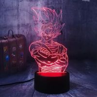 Lampe illusion 3D Dragon Ball Z Kakarot Veilleuse de chevet LED Acrylique Multicolore Lampe de table Son Goku AM4938