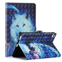 Pour Samsung Galaxy Tab S6 Lite 10.4 SM-P610-P615 Loup bleu Housse Tablette Etui conception flip etui en cuir Case