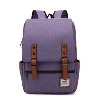 Sacs à dos rétro pour ordinateurs portables pour femmes et hommes, adaptés au Macbook 15,6 pouces, sac à dos universitaire(Violet)