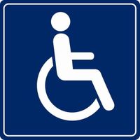 Plaquette WC handicapés - Plexiglas couleur 90x90mm - 4033969