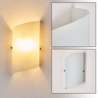 Applique murale Pordenone en verre blanc - lampe d'intérieur pour chambre à coucher - douille E14 - avec effets lumineux
