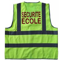 Gilet de sécurité - jaune fluo - marquage au dos SECURITE ECOLE