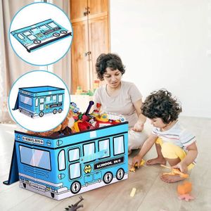 COFFRE À JOUETS Coffre à jouets avec couvercle rabattable pour enfants - Rangement pliable pour salle de jeux A203
