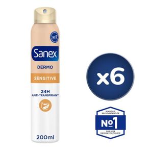 DÉODORANT Pack de 6 - Déodorant Sanex sensitive spray - 200m