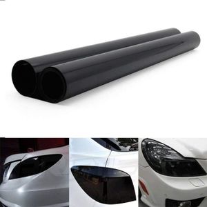 2x 120cmx30cm phare brouillard tail light film teinte voiture wrap feuille autocollant-noir 