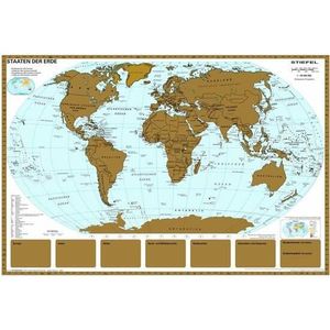 0€43 sur Carte du Monde à Gratter Frohud Poster,42 cm*30 cm-Noir - Achat &  prix