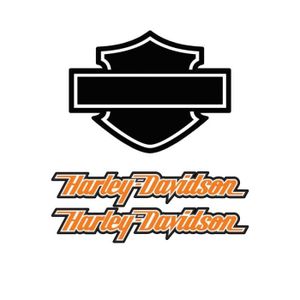 DÉCORATION VÉHICULE Pack stickers rétro réfléchissant Harley Davidson 