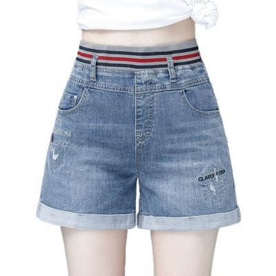 Short jean 2025 taille elastique femme