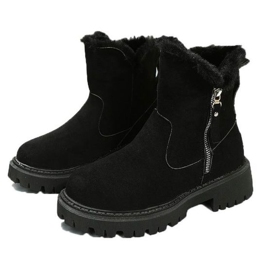 Bottes De Neige Femme/homme Imperméables Fourrées | Doublure Chaude Type Fourrure | Semelle Antidérapante Caoutchouc | Tige Mollet Haut | Pour Hiver, Randonnée, Extérieur