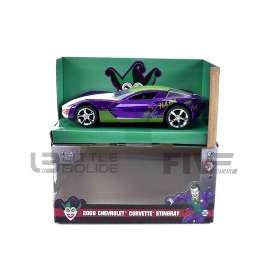 Joker Figurine Jada Toys Chevy Corvette Stingray 2009 Avec Figurine Joker 1:24 – JADA31199 – Collection DC Comics