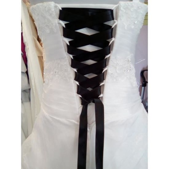 Lacet Ruban NOIR 3 metres satine pour robe de mariee Cdiscount Pret a Porter