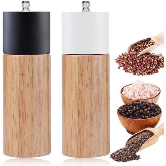 Moulin à Poivre Et Sel Byitin - Lot De 2 En Verre Et Acier Inox - Céramique Réglable