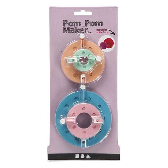 Machine a Pompon en Plastique (Lot de 4) avec Coupe Fil - 4 Tailles (3,5-5,5-7 et 9 cm) - Kit
