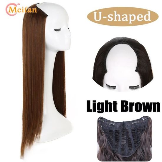 Demi-perruque Synthétique 58cm - Couleur Chocolat Méché Cuivré - Bonnet Moyen - Neuf