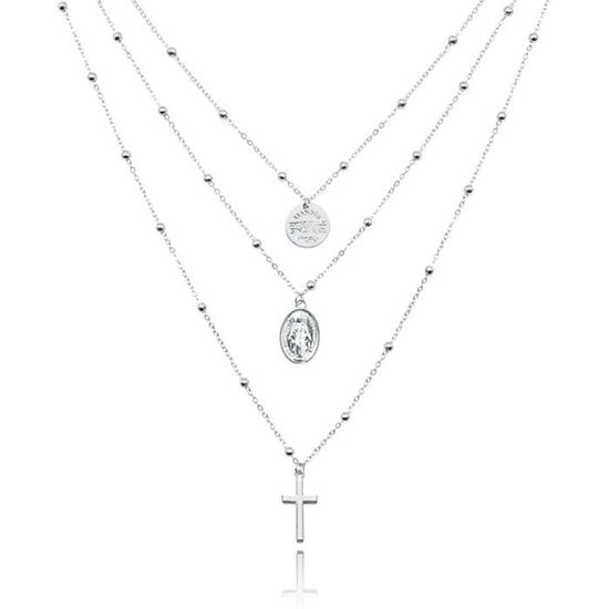 Collier Avec Pendentif Croix Chrétienne Moderne Or • Bijou Minimaliste