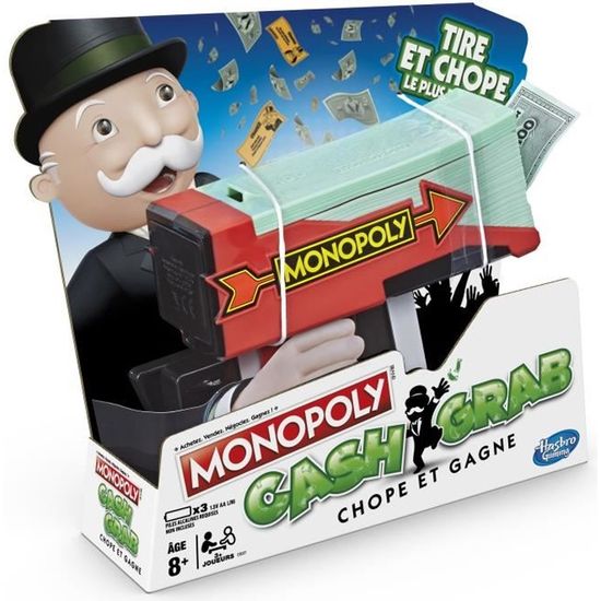Jeu de Société - MONOPOLY - Cash & Grab - Intérieur - 30 min - HASBRO - 8 ans - Enfant