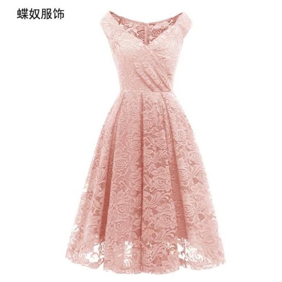 Robe En Denim Col V Sans Manches