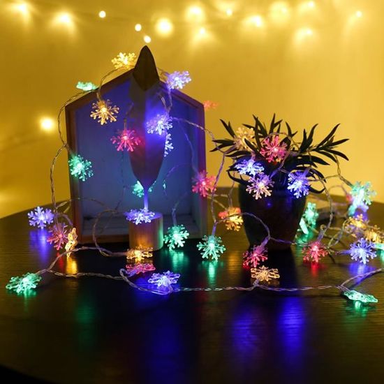 Guirlande Lumineuse 4M LED avec 40 LED Flocon de neige pour Noël Soirée  Maison Jardin, Blanc Chaud [Batterie alimenté] - Guirlande de Noël à la Fnac