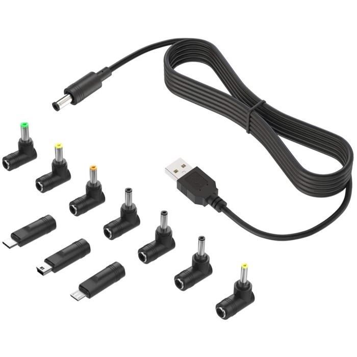Universel Convertisseur Cable USB DC 5V 3A (2A 1A)Alimentation USB to DC 5V  Power Cable vers Embout Rond 5.5x2.1mm Connecteur 407 - Cdiscount Téléphonie