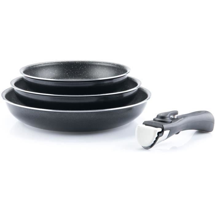 SHOT CASE - ARTHUR MARTIN Set 3 poeles 20-24-28cm tous feux dont induction