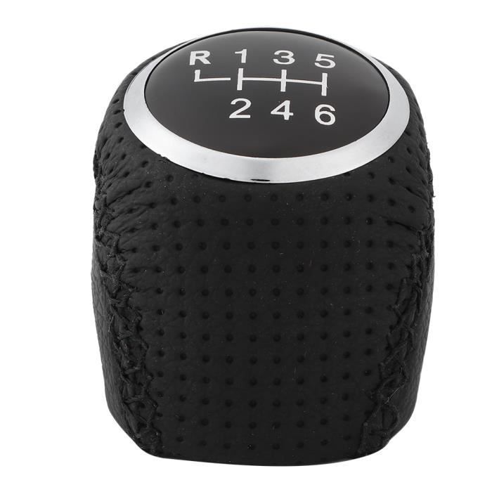XUY Remplacement de levier de en cuir PU Bouton de changement de vitesse de voiture automatique pour Peugeot Boxer(Noir 6 vitesses)