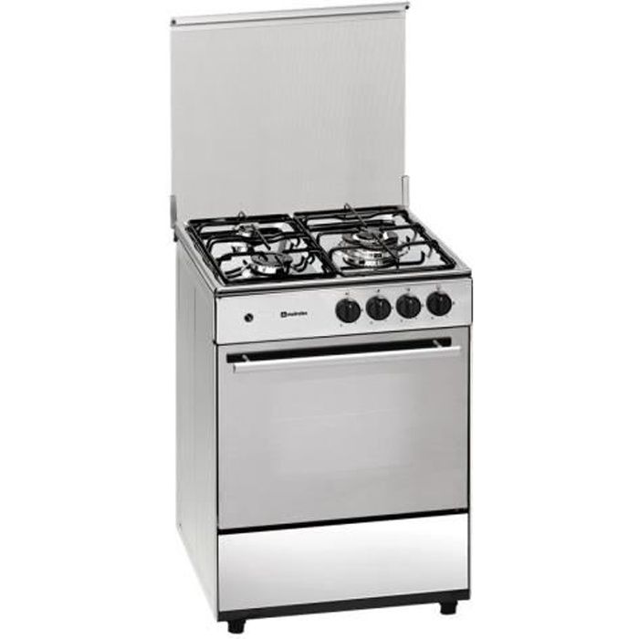 Meireles G 603 X Cuisinière pose libre largeur : 60 cm profondeur : 60 cm hauteur : 85 cm classe A acier inoxydable