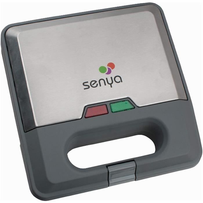 Senya SYCK-WM012 gaufrier Appareil croque Monsieur gaufrette 3 plaques changeables Waffle Party, Alluminium, Gris