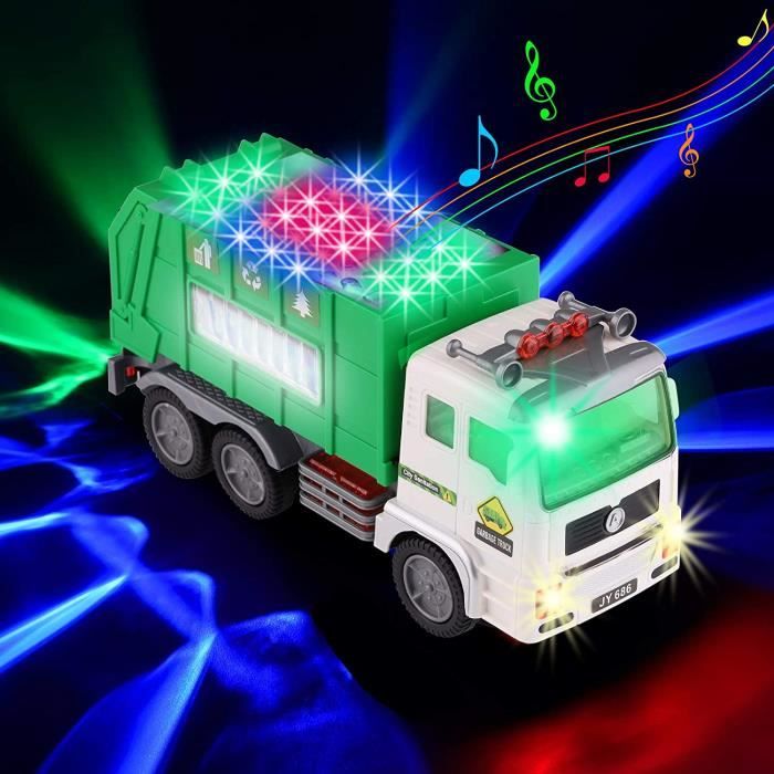 Camion de Pompier Voiture avec 4D LED Lumières Sons,Educatif Voiture Jouet pour Enfant Garçons Filles 3 4 5 6 Ans