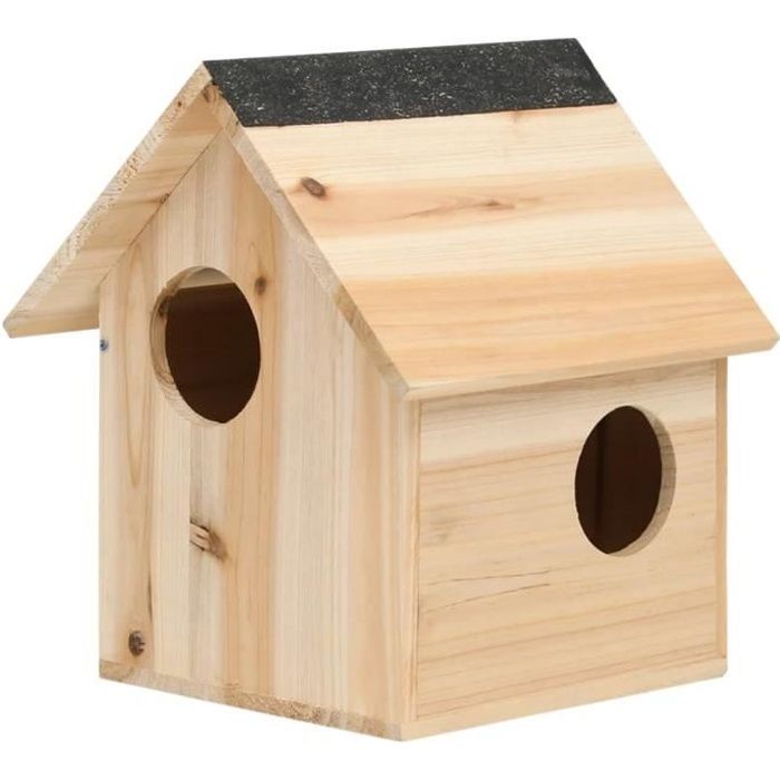 Maison pour écureuils Bois de sapin massif 26x25x29 cm