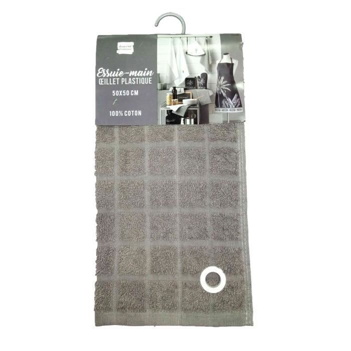 CDaffaires Essuie-main 50 x 50 cm eponge unie cocoty Taupe