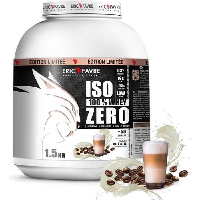 Eric Favre - Iso Zero 100% Whey Protéine - Proteines - Café Latte - 500g