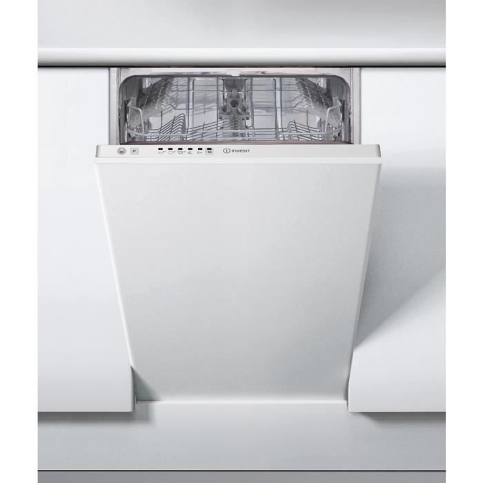 Indesit DSIE 2B10, Fully built-in, White, Slimline (45 cm), Black,White, Buttons,Touch, 1.3 m