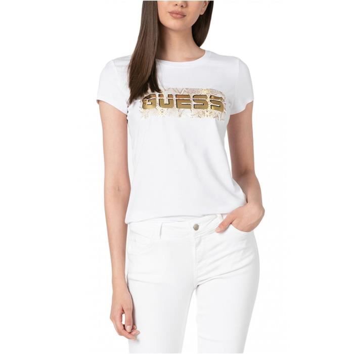 Tee shirt stretch à logo imprimé - Guess jeans - Femme