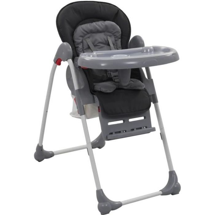 Chaise Haute pour Bébé de 6 Mois à 3 Ans Stable pour bébé Gris