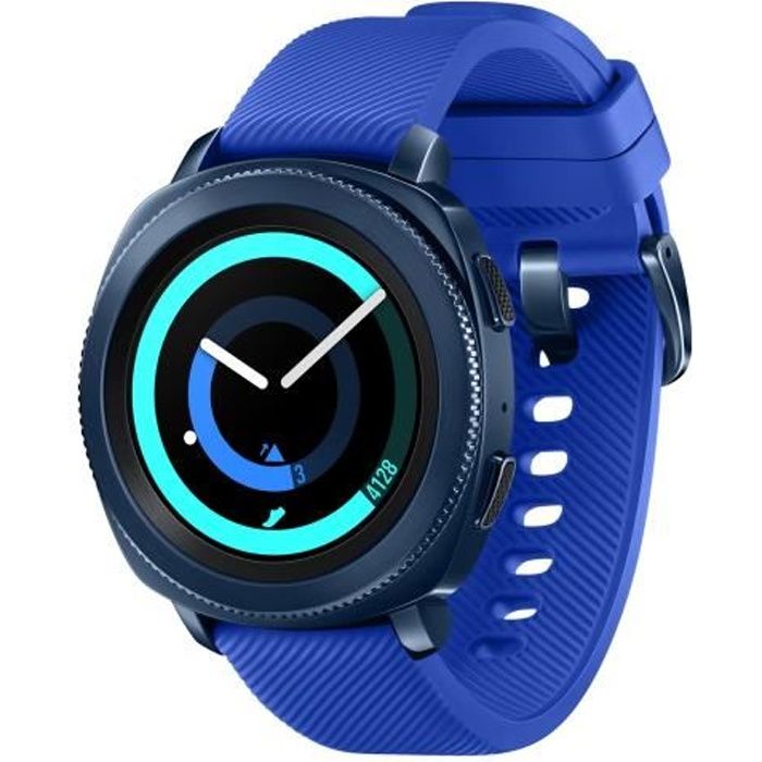 Samsung Gear Sport SM-R600 43 mm bleu montre intelligente avec sangle silicone bleu 1.2- L 4 Go Wi-Fi, NFC, Bluetooth 67 g